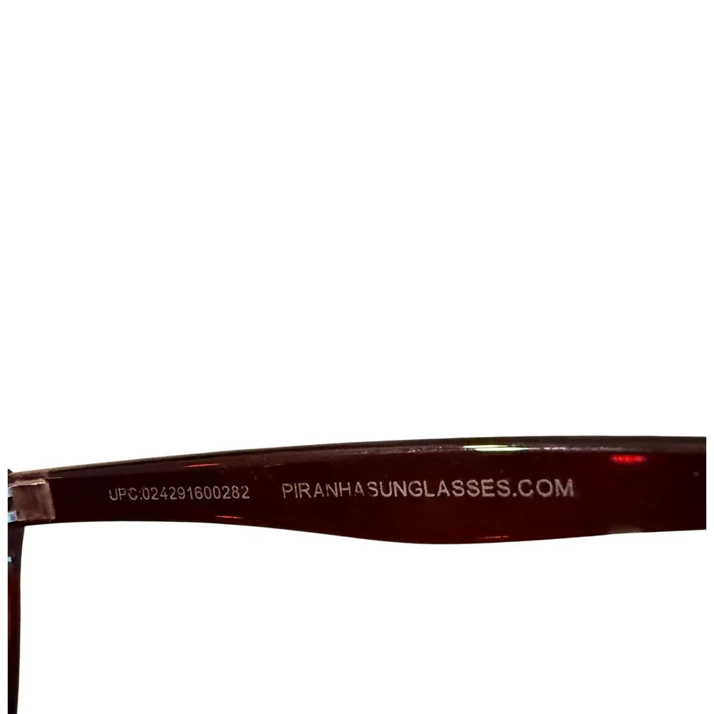 Piranha Womens Cat Eye Sunglasses Burgundy Gold Trim Brown Gradient 75872 PC 105